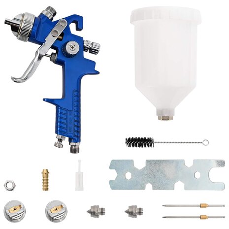 HVLP Verfspuitpistool Kit 600 ml Kom 1,3/1,7/2,0 mm Spuitmonden 2