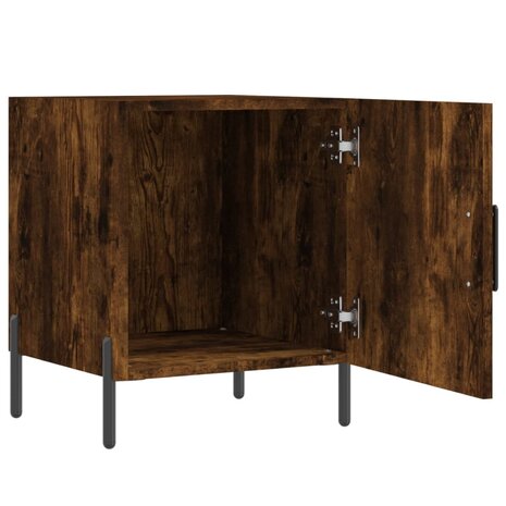 Nachtkastje 40x40x50 cm bewerkt hout gerookt eikenkleurig 5