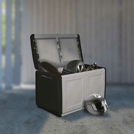 Tuinbox 230 L 96x53x57 cm donkergrijs en zwart 1