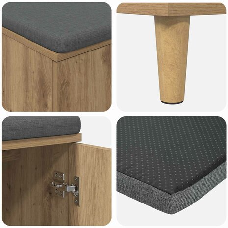Halbank Artisan Eik 60 x 38 x 46 cm 9