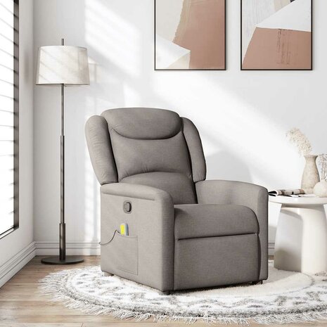 Massagestoel verstelbaar stof taupe 1