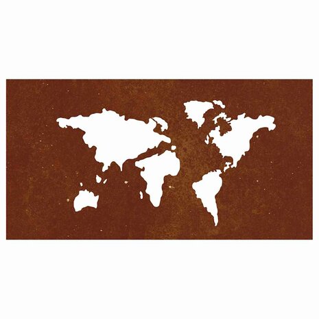 Wanddecoratie tuin wereldkaartontwerp 105x55 cm cortenstaal 5