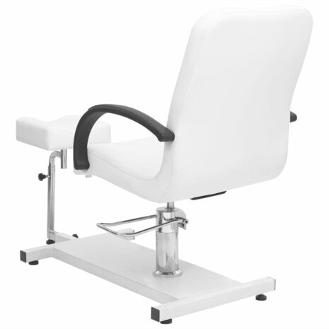 Salonstoel met voetenbankje 127x60x98 cm kunstleer wit 5