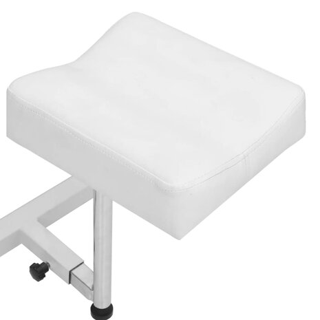 Salonstoel met voetenbankje 127x60x98 cm kunstleer wit 7