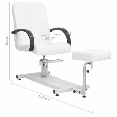 Salonstoel met voetenbankje 127x60x98 cm kunstleer wit 8