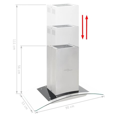 Eilandafzuigkap 756 m&sup3;/u LED 90 cm roestvrij staal 4