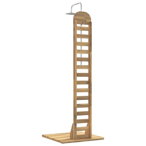 Buitendouche 225 cm Massief acaciahout en roestvrij staal Wit 5