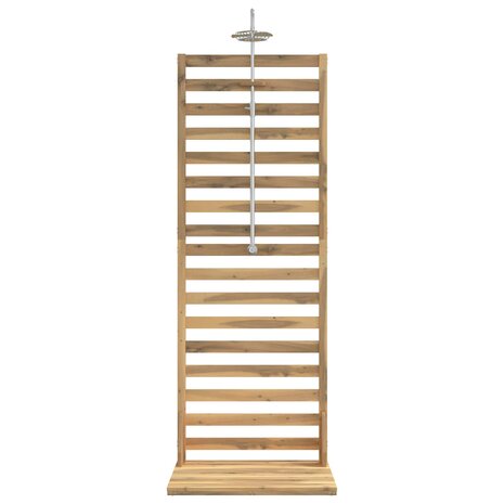 Buitendouche 205,5 cm Massief acaciahout en roestvrij staal Wit 3