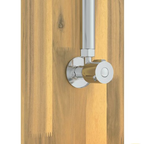Buitendouche 257 cm Massief Acacia Hout en Roestvrijstaal Wit 6
