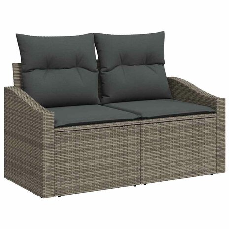 Bankstel 4 st Grijs poly rattan 4