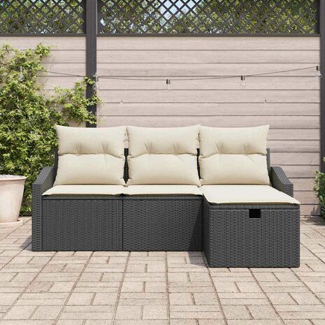 Bankstel 4 st poly rattan 3