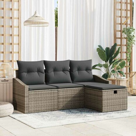Bankstel 4 st poly rattan 1