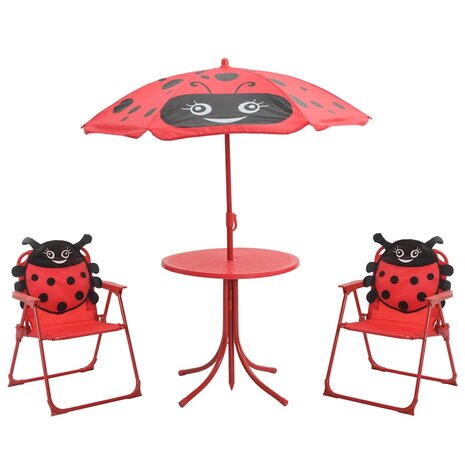 3-delige Bistroset voor kinderen met parasol rood 1