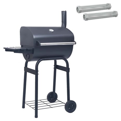 Houtskoolbarbecue 75 x 48 x 120 cm zilver 2