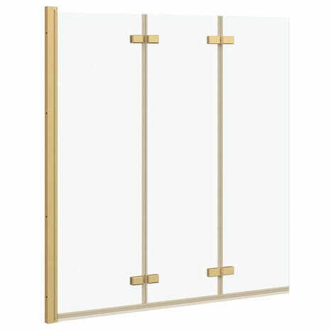 Opvouwbare Douchewand Goud 130 x 138 cm ESG-glas en aluminium 2