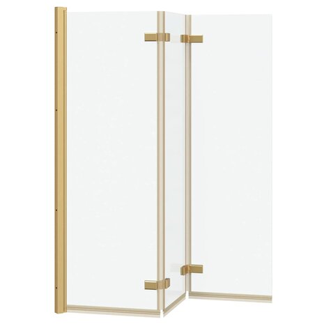Opvouwbare Douchewand Goud 130 x 138 cm ESG-glas en aluminium 4