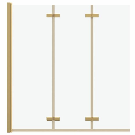 Opvouwbare Douchewand Goud 130 x 138 cm ESG-glas en aluminium 5