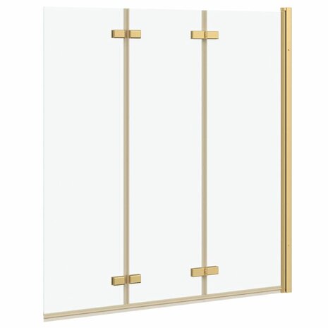 Opvouwbare Douchewand Goud 130 x 138 cm ESG-glas en aluminium 7