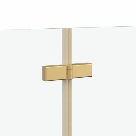 Opvouwbare Douchewand Goud 130 x 138 cm ESG-glas en aluminium 9