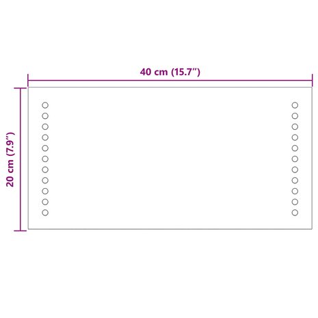 LED Badkamerspiegel Doorzichtig 40 x 20 cm gehard glas 9