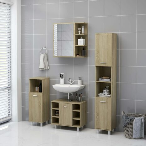 Badkamerspiegelkast 62,5x20,5x64 cm bewerkt hout sonoma eiken 5