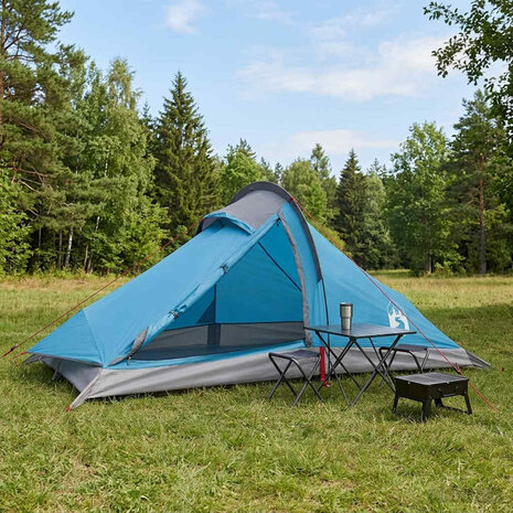 Backpacking Tent 4-persoons Blauw 185T Polyester met PU Coating 1