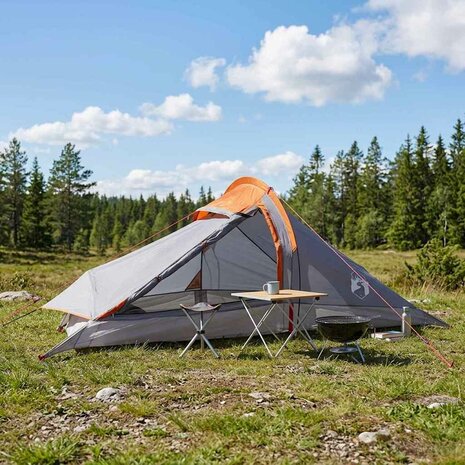 Backpacking Tent 2-persoons Grijs en Oranje 1