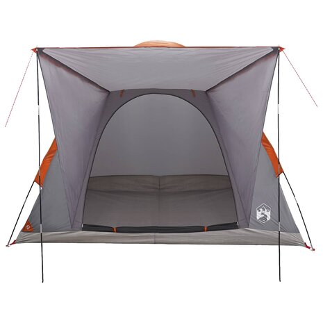 Kamperen tent 2-persoons Grijs en Oranje Polyester en staal 4