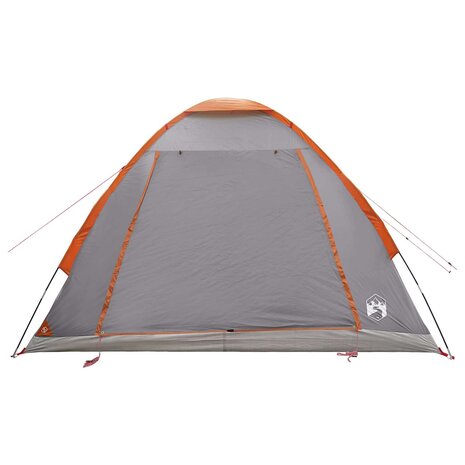 Kamperen tent 4-persoons Grijs en Oranje Polyester en staal 5