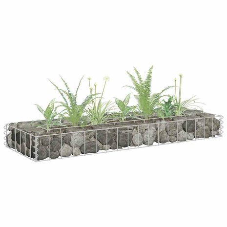 Gabion plantenbak verhoogd 90x30x10 cm gegalvaniseerd staal 1