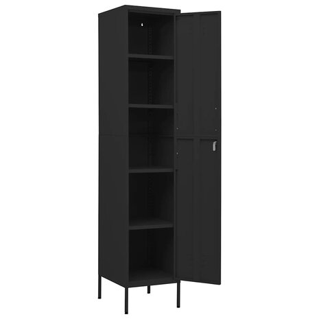 Lockerkast 35x46x180 cm staal zwart 6