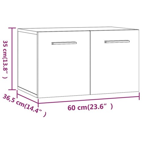Wandkast 60x36,5x35 cm bewerkt hout betongrijs 9