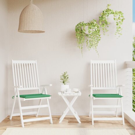 Tuinstoelkussens 2 st 50x50x4 cm oxford stof groen 1