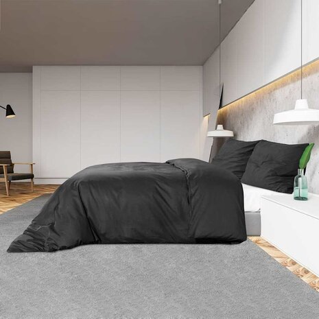 Dekbedovertrekset lichtgewicht 220x240 cm microvezel zwart 4