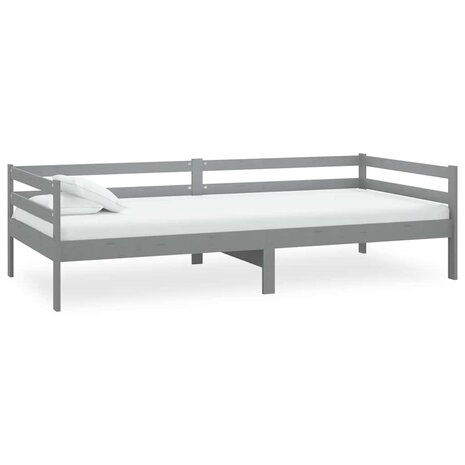 Slaapbank massief grenenhout grijs 90x200 cm 2