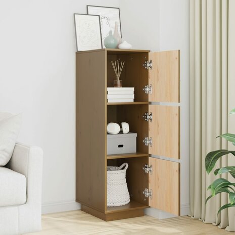 Hoge kast 34x40x108,5 cm massief grenenhout honingbruin 3