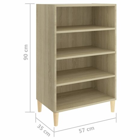Dressoir 57x35x90 cm bewerkt hout sonoma eikenkleurig 6