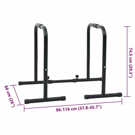Dip Bar Zwart 116 x 66 x 74,5 cm Gepoedercoat staal 8