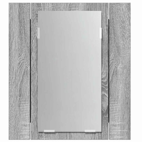 Badkamerspiegelkast LED 40x12x45 cm bewerkt hout grijs sonoma 6