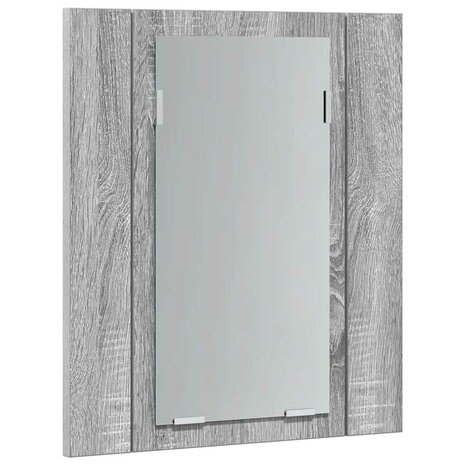 Badkamerspiegelkast LED 40x12x45 cm bewerkt hout grijs sonoma 7