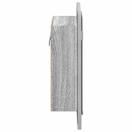 Badkamerspiegelkast LED 40x12x45 cm bewerkt hout grijs sonoma 9