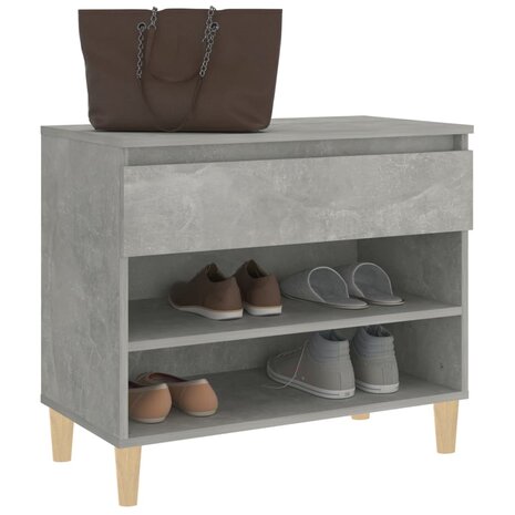 Schoenenkast 70x36x60 cm bewerkt hout betongrijs 4