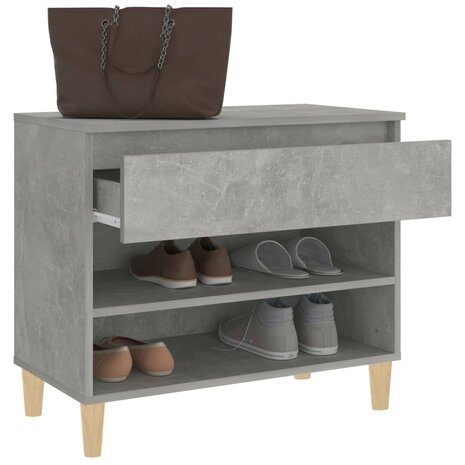 Schoenenkast 70x36x60 cm bewerkt hout betongrijs 5