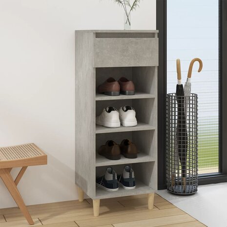 Schoenenkast 40x36x105 cm bewerkt hout betongrijs 1