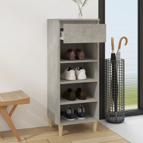 Schoenenkast 40x36x105 cm bewerkt hout betongrijs 6