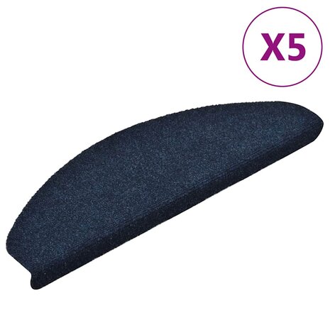 Trapmatten Zelfklevend 5 stuks 65x21x4 cm Marineblauw Halfrond Groot 2