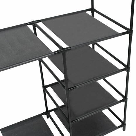 Kledingrek 87x44x158 cm staal en nonwoven stof zwart 3