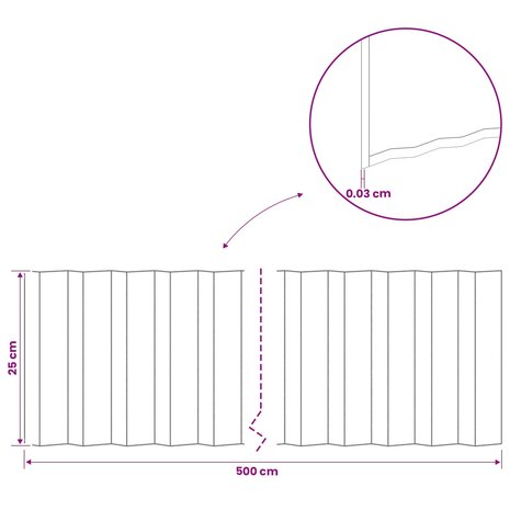 Gazonrand 5 m x 25 cm Gegalvaniseerd staal zilver 7