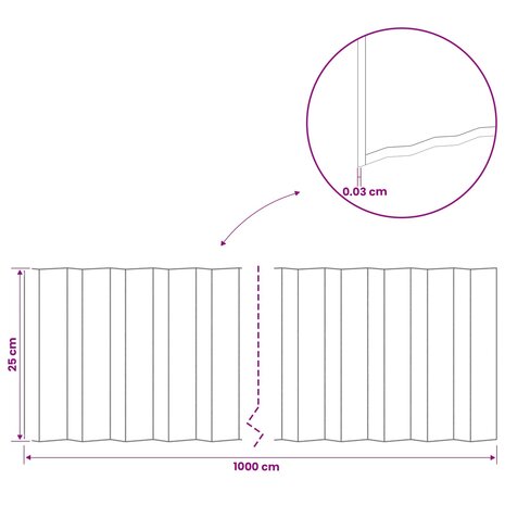 Gazonrand 10 m x 25 cm Gegalvaniseerd staal zilver 7