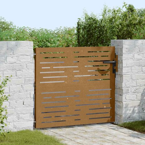 Poort 85x75 cm vierkant cortenstaal 3